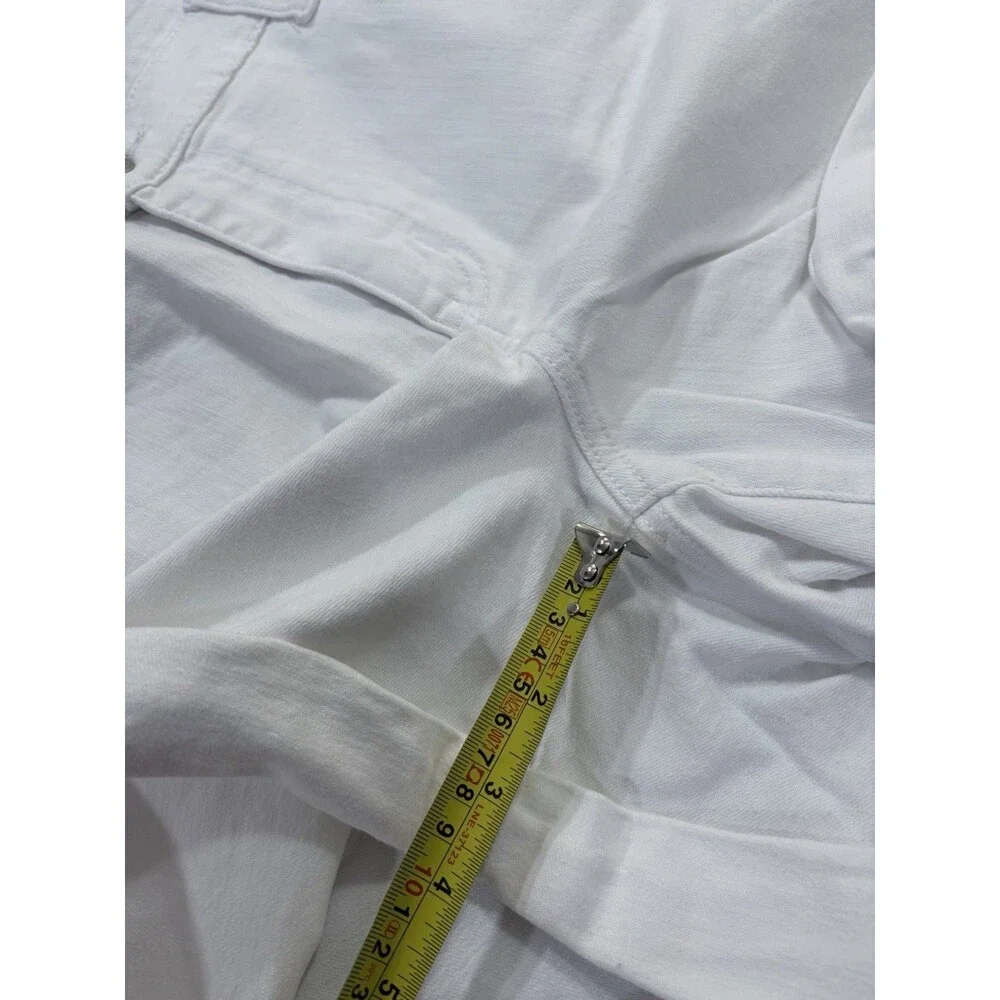 Torrid White Denim Shorts Women Size 20 Mid Rise Vintage Stretch Cuff